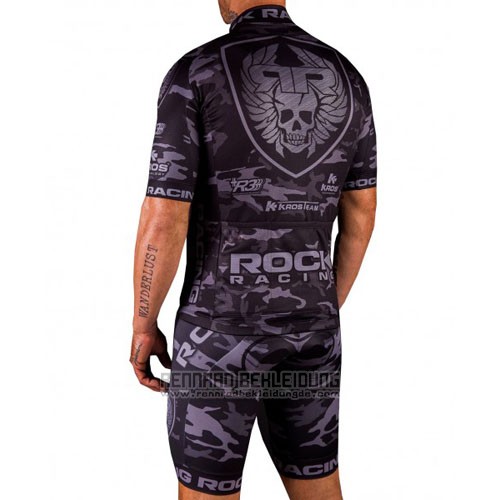 2016 Fahrradbekleidung Rock Racing Braun und Grau Trikot Kurzarm und Tragerhose